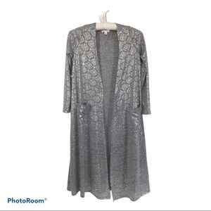 LuLaRoe Size XS Gray And Silver Duster Sweater